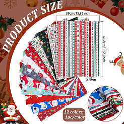 Хлопчатобумажная ткань с рождественской тематикой&nbsp;DIY-WH0750-023