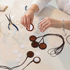 Наборы для изготовления подвесных украшений из дерева своими руками&nbsp;HJEW-CA00076