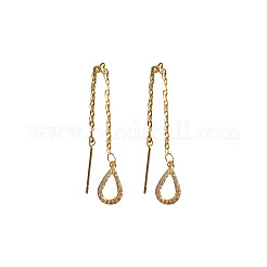 Латунная прозрачная кубическая циркония полая каплевидная серьга с резьбой&nbsp;FS-WGE4BA7-01