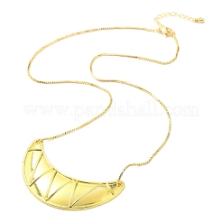 Collares de cadena de caja con colgante de cuerno grande de latón&nbsp;NJEW-L068-01G