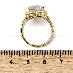 Регулируемые кольца для женщин с микропаве из латуни и кубическими цирконами&nbsp;RJEW-L130-003G