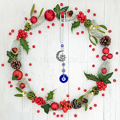 2 шт. подвесное украшение для автомобиля от сглаза синего цвета&nbsp;HJEW-DC0001-12