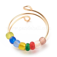 Polsini girevoli con perline di vetro colorate&nbsp;RJEW-JR00485-01