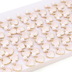 Серьги-гвоздики в форме сердца из латуни с микропаве из прозрачных кубических цирконий&nbsp;PEAR-N017-07B