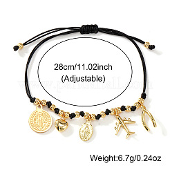 Armbänder mit Anhängern aus Edelstahl 304 und Messing im böhmischen Stil&nbsp;GB2498-5