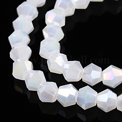 Chapelets de perles en verre électroplaqué d'imitation jade&nbsp;EGLA-A039-J2mm-B06