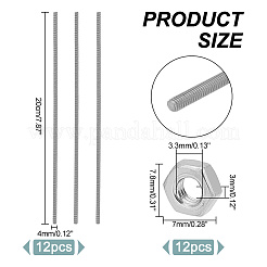 Стержень из нержавеющей стали 304 с полной резьбой m4 и шестигранной гайкой m4&nbsp;STAS-GA0001-48A