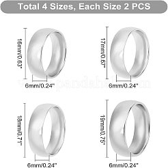8 шт. 4 размера колец из нержавеющей стали 304&nbsp;RJEW-UN0001-02A