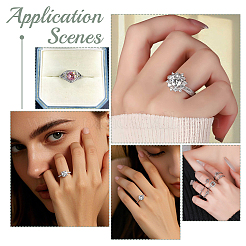 5 Stück 5 Stile verstellbare Messing Micro Pave klare Zirkonia Ring Komponenten&nbsp;KK-WR0001-86