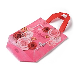 Многоразовые складные подарочные пакеты из нетканого материала с цветочным принтом на День матери и ручкой&nbsp;ABAG-F009-C04