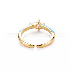 Манжеты из латуни с эмалью&nbsp;RJEW-T016-28F-NF