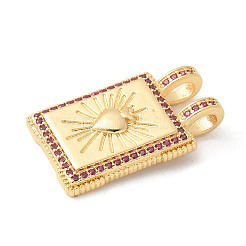 Pendentifs avec zircon cubiques à micro-pavés en laiton&nbsp;KK-U053-20G-02