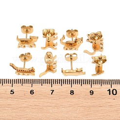 4 Paar Ohrstecker aus 304 Edelstahl&nbsp;EJEW-G469-02G-02