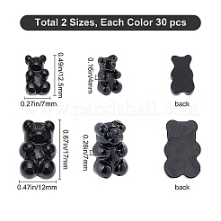 60 stücke 2 stil harzcabochons&nbsp;CRES-SC0002-19