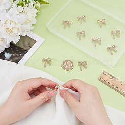 10 шт. броши в форме банта из сплава со стразами для одежды рюкзака&nbsp;JEWB-PH0001-40