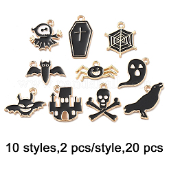 20шт 10 стиля хэллоуин подвески из сплава эмали&nbsp;ENAM-FP0002-91