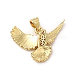 Porte micro ouvrent pendentifs zircone cubique en laiton de placage&nbsp;KK-E072-09G