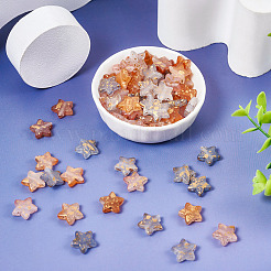 100шт 5 цвета прозрачные матовые акриловые бусины&nbsp;FACR-TA0001-05