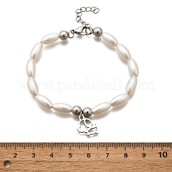 Браслеты с подвесками в виде собак из нержавеющей стали 304 для женщин&nbsp;BJEW-C098-10P