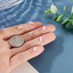 6 Stück: 925 hohle Initialenperlen aus Sterlingsilber&nbsp;STER-TA0001-53E