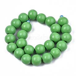 Brins de perles de bois naturel peintes à la bombe&nbsp;WOOD-S053-56A