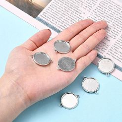 Сеттинги разъем сплава кабошон тибетском стиле&nbsp;LS-TIBE-M022-11AS