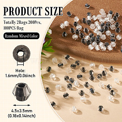 2 пакетик по 200 шт. прозрачных стеклянных бусин&nbsp;GLAA-TA0003-44G