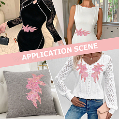 4 Stück Blumen- und Blattapplikationen aus Polyester und Kunststoff&nbsp;PATC-CY0001-49B