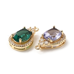 Латунь с подвесками из стекла k9 и стразами&nbsp;KK-C024-36KCG