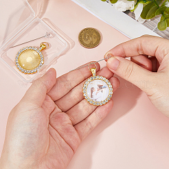 2 шт. оправа для подвески из сплава со стразами&nbsp;PALLOY-FH00156