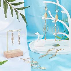 Наборы для самостоятельного изготовления сережек-подвесок из листьев и жемчуга&nbsp;DIY-SC0016-50