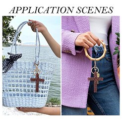 Брелки крестовые из хлопкового шнура&nbsp;AJEW-TAC0031-03B