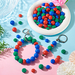 90 pièces 9 styles de perles focales rondes en silicone&nbsp;SIL-TA0003-59