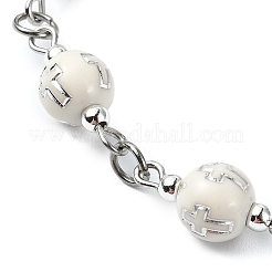 Акриловые круглые с крестообразным узором браслеты с подвесками для женщин&nbsp;BJEW-JB11347-01