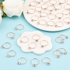 40 шт. регулируемые кольца из сплава со стразами для женщин&nbsp;RJEW-SP0001-02RG