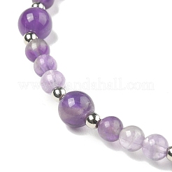 Ensemble de bracelets extensibles en perles rondes avec pierres précieuses mélangées naturelles 4pcs 4 styles&nbsp;BJEW-TA00376