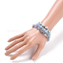 Стрейч браслеты из натуральных смешанных камней чипсы&nbsp;X-BJEW-JB05643