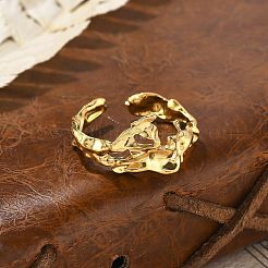 Нерегулярные открытые манжетные кольца из нержавеющей стали 304&nbsp;RJEW-R014-03G-05