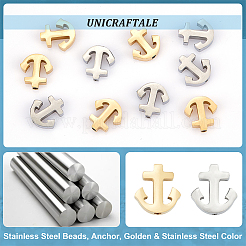 10 шт. 2-х цветные бусины из нержавеющей стали 304&nbsp;STAS-UN0054-27