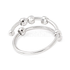 Открытая манжета с вращающимся бисером из латуни&nbsp;LS-RJEW-H102-02P