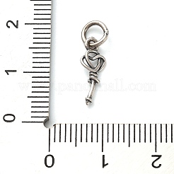 Breloques en forme de cœur en argent sterling s925&nbsp;STER-K183-02A-AS