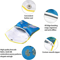 Ensemble de pochettes en tissu damassé brodé&nbsp;ABAG-NB0001-14