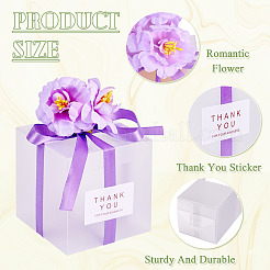 Прозрачные подарочные коробки для упаковки конфет из ПВХ с лентой и искусственным цветком&nbsp;CON-TAC0001-20E