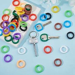 50 шт. 10-цветный пластиковый нескользящий водонепроницаемый многоразовый чехол для ключей&nbsp;AJEW-DC0001-73