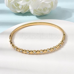 Brazaletes con bisagras de rhinestone de acero inoxidable 304 para mujer&nbsp;BJEW-B168-03C-G