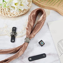 4 pièce 4 styles en cuir PU avec pinces à foulard en alliage&nbsp;FIND-CL0002-25