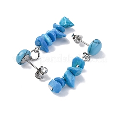 Synthetische Türkis Ohrstecker&nbsp;EJEW-JE06371-01