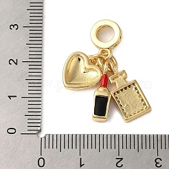 Покрытие стойки латунь микро паве прозрачная эмаль с кубическим цирконием европейские подвески с подвесками&nbsp;X-KK-P279-45G