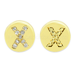 Laiton micro pavé de perles de zircone cubique claires&nbsp;KK-T030-LA843-XX3