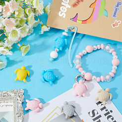 12 шт. 6 цвета черепаха пищевые экологически чистые силиконовые фокусные бусины&nbsp;SIL-SC0001-88